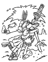 coloriage bugs bunny baiser fougueux